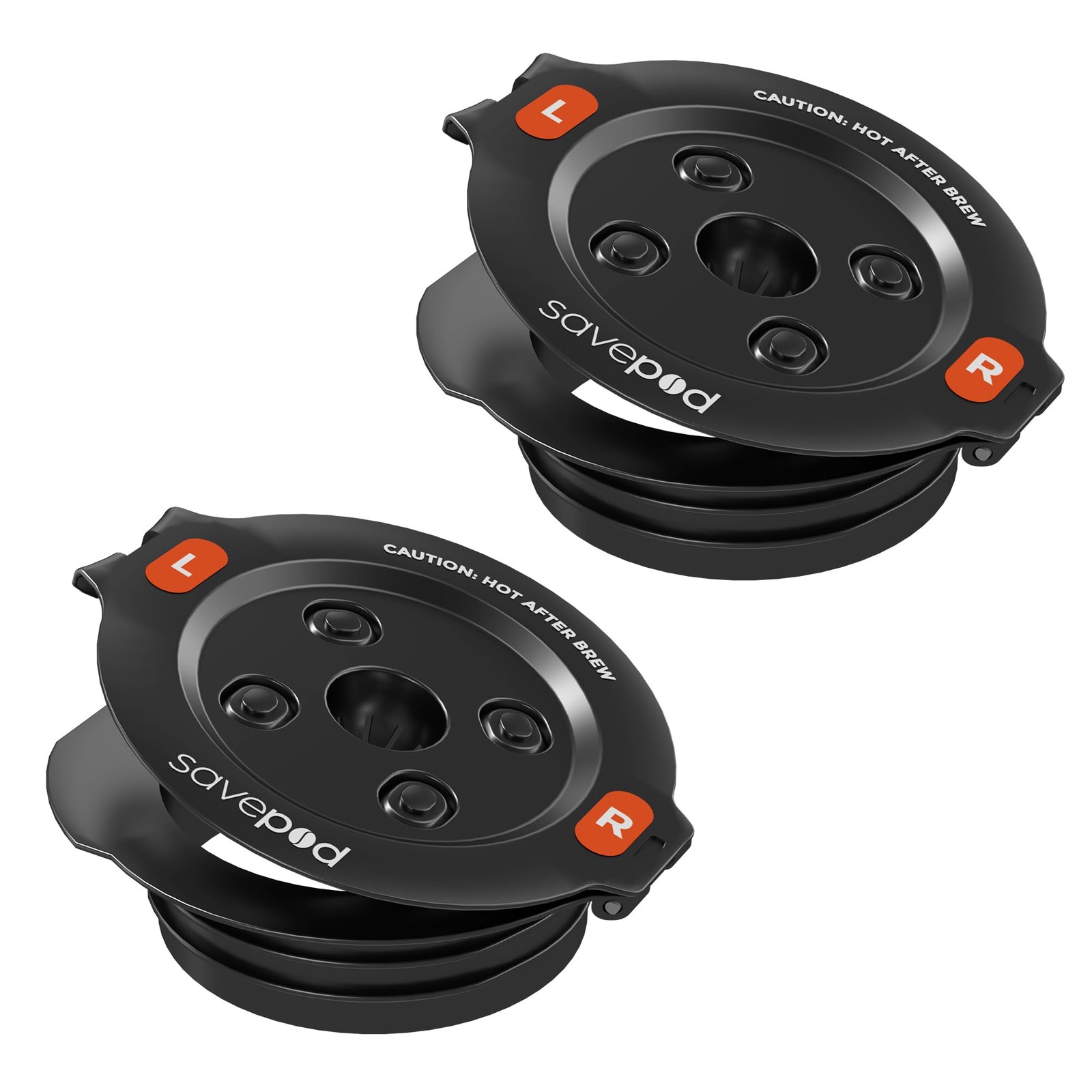 With Reusable Pods, 2-pack, Black Ring