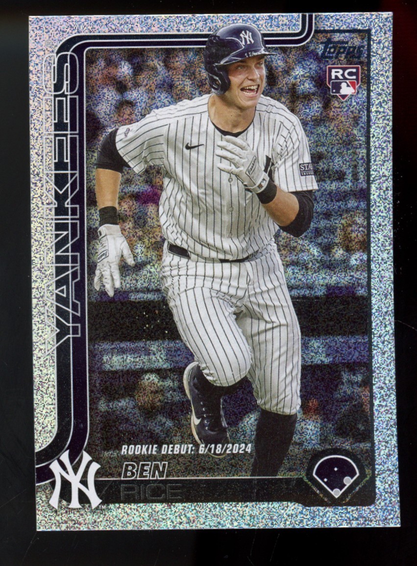 2025 TOPPS UPDATE SANDGLITTER BEN RICE DEBUT # US25 NEW YORK YANKEES