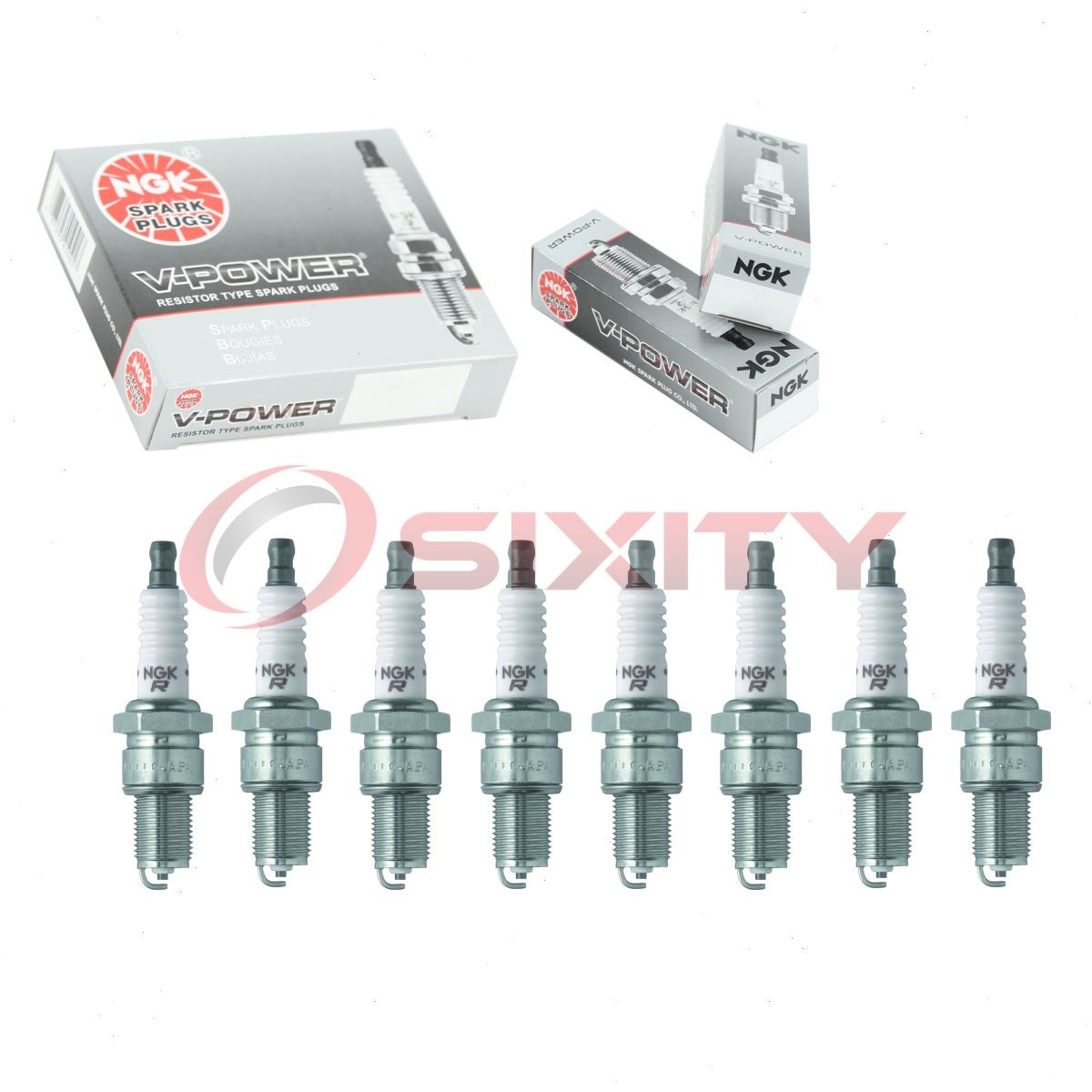 8 pcs NGK V-Power Spark Plugs for 1967 Dodge D300 Series 5.2L V8 - Engine jm