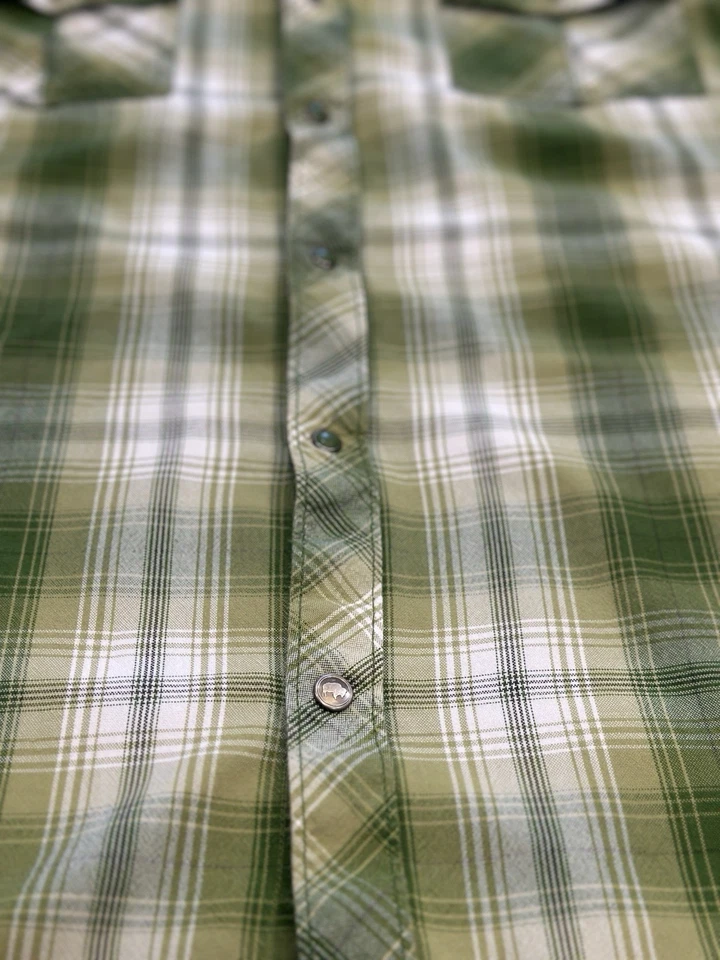 Mountain Khakis Rodeo SS Shirt Pearl Snap Green Plaid 100% Cotton Men’s Sz XXL - Image 4 of 4