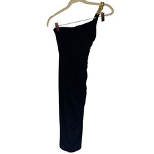 Nookie Alyssa Midi Dress Chain One Shoulder Ruched Party Classy Formal Hoco XS