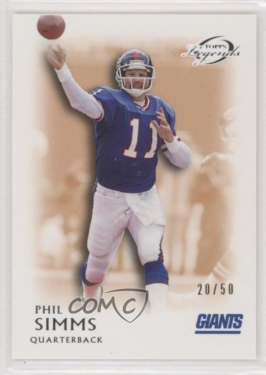 2011 Topps Gridiron Legends Orange 20/50 Phil Simms #23 pn1