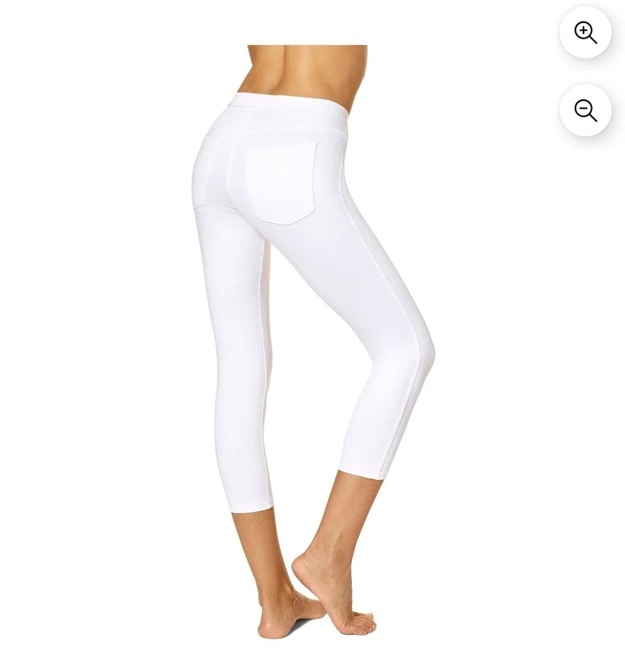 NEW No Nonsense Classic Indigo Denim Capri In White, Women’s Size Medium  - Image 3 of 4