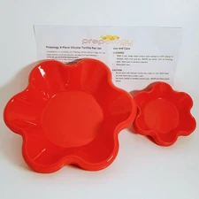 NEW Prepology Red 8-Piece Silicone Tortilla Pan Tostada Bowl Set 4 Large/4 Small