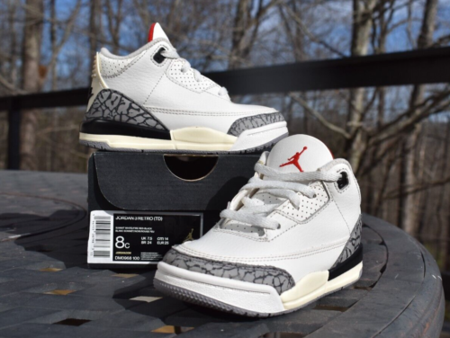 Nike Air Jordan 3 Retro TD 'White Cement Reimagined' DM0968-100 Lil Kid Size 8C - Picture 1 of 10