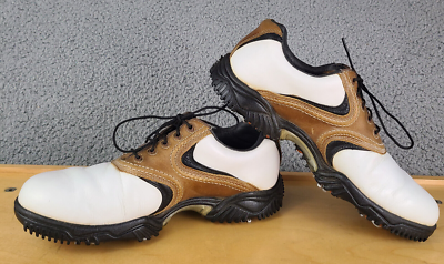 Footjoy Contour Series Mens 8.5 M White & Brown Leather Golf 