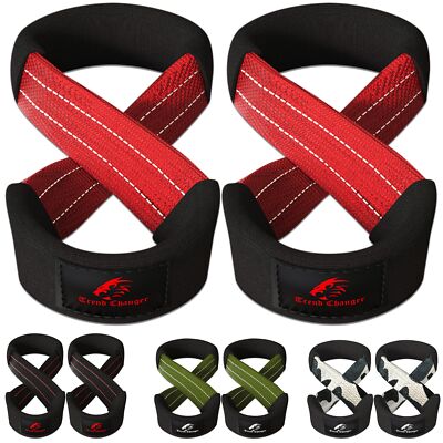 Figure 8 Lifting Strap Padded Deadlift Straps Heavy Duty Weight Lifting Strap...