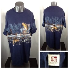 Art Unlimited Bass Fishing (2XL) All Over Print AOP Blue Graphic Sportswear Tee