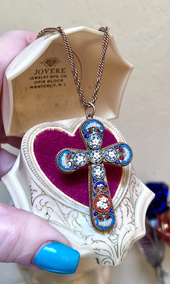 Millefiori cross pendant shop