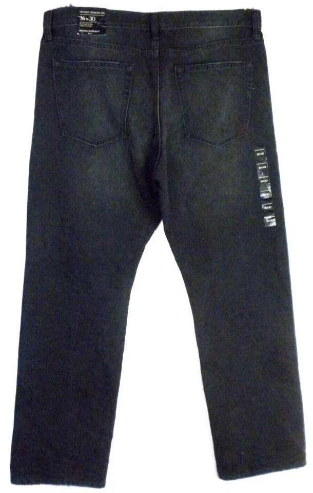 NUEVO CON ETIQUETAS ~ Pantalones de mezclilla chinos grises de pierna recta vintage Banana Republic para hombre talla 36 x 30 Foto 3 de 4