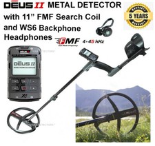 XP Deus II Metal Detector with 11" FMF Search Coil Remote WS6 Backphone NEW