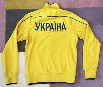 ユニフォーム 古着 90s Bukta バクタ UK製 黄色 Vネック 40 Nike Ukraine YKPAIH Yellow Full Zip Training Jacket Men's Size