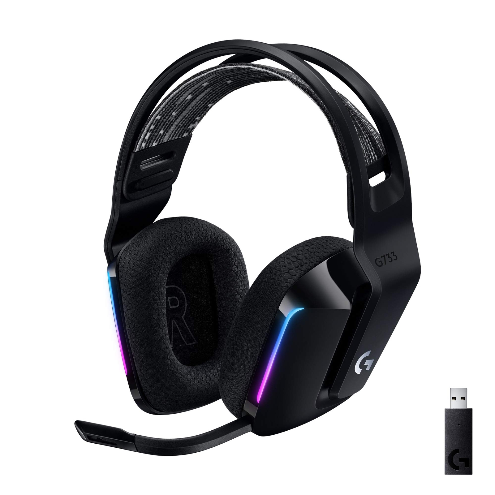 Logitech G733 Lightspeed Wireless Gaming Headset Suspension Headband RGB mic