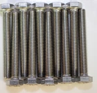 M6 X 1.0 X 50mm 18-8 Stainless Steel Hex Head Bolts 10pcs