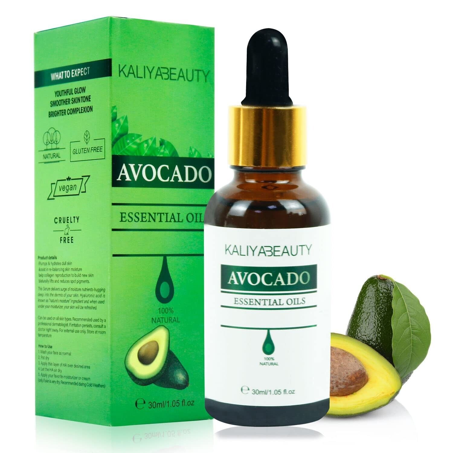 KALIYA BEAUTY Premium Avocado Essential Oil Nourishing Hydrating ...