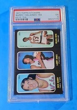 1971-72 TOPPS TRIOS STICKER NBA 13A/14A/15A RICK BARRY RC HOF PSA 5