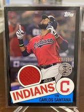 2020 Topps Series 2 CARLOS SANTANA 1985 Jersey Relic BLACK #/199 Indians