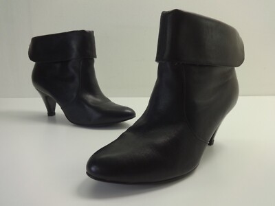Damenstiefel Größe 6,5 schwarz Leder NEXT Stiefeletten kubanische Damenschuhe