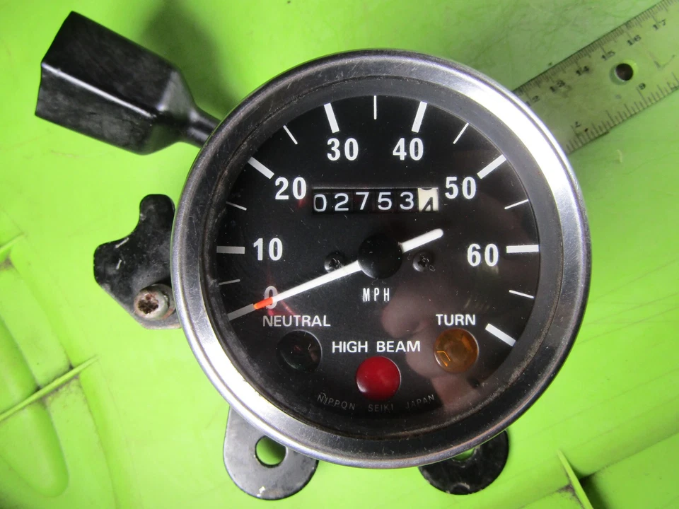Kawasaki MC1 1973-1975 Mini Enduro 90 velocímetro medidor con soporte # 13 ¡¡¡BONITO!!!! Foto 2 de 4
