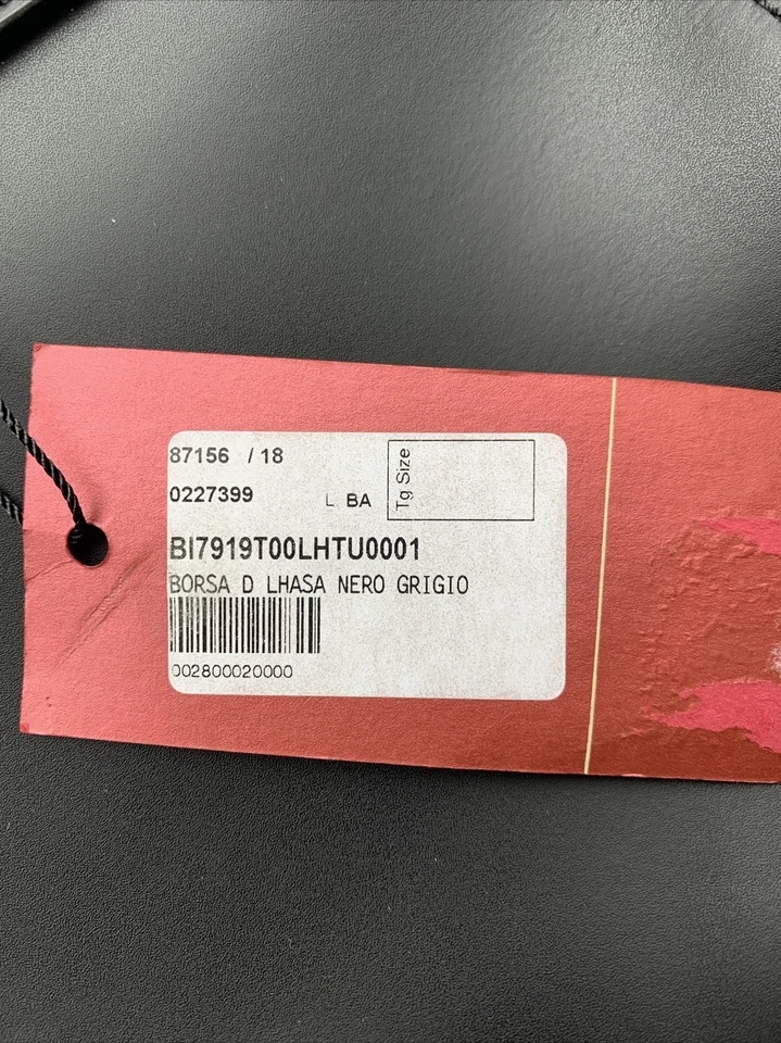 Bolsa BALDININI TREND BORSA D LHASA NERO GRIGIO COURO PRETO FOSCO NOVA COM ETIQUETAS - Imagem 4 de 4