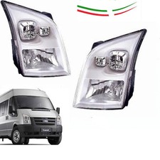 SET 2 FARO FANALE PROIETTORE ANTERIORE PER FORD TRANSIT 06 2013 H4 REG ELETTRICO