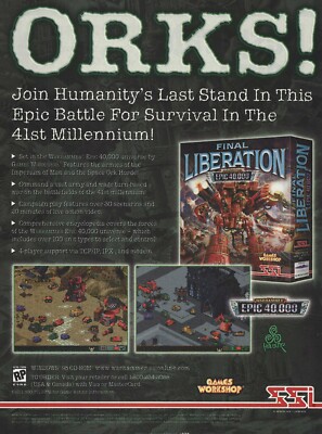 Warhammer Epic 40,000: Final Liberation Print Ad/Poster Art PC Big Box