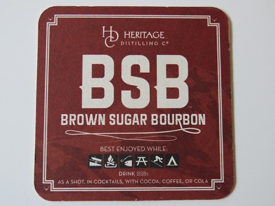Beer Coaster ~ HERITAGE Distilling Co Brown Sugar Bourbon ~ Washington & Oregon