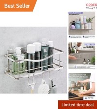 Shower Caddy Self Adhesive Shower Organizer with Hooks Rustproof