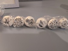 Set Of 6 Ceramic Drawer Pulls - Unique Vintage/Retro Designs
