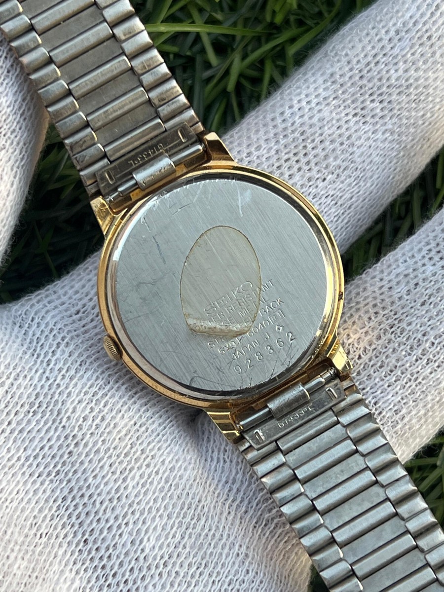 Seiko Quartz 5Y91-6040 Gold Plated Case Japan Made Vintage
