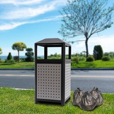 15Gallon Commercial Outdoor Trash Can Large Site Lot Garbage Waste Container