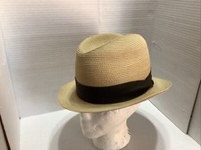 Vintage Dobbs Fifth Avenue Straw Fedora Hat Mens 7 1/8