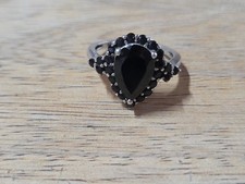 Sterling Silver 925 Black Spinel Ring Size 7 Weighs 4 Grams