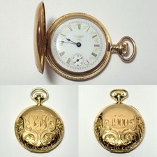 1900 Elgin 14K Gold 15J Grade 223 Size 0s Double Hunter Women's Pocket Watch