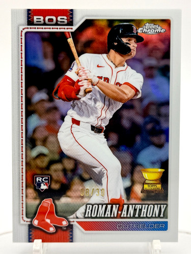 2026 Topps Chrome Roman Anthony White Refractor RC /30 Red Sox #225