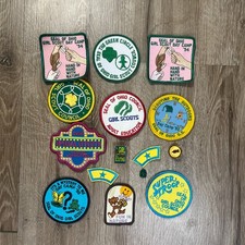 VTG Lot of 10 Girl Scouts Patches Pins 90's Ohio Day Camp