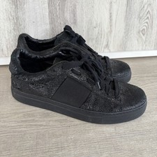 M. Gemi The Volata Sneaker Woven Leather Women s Size 8.5 39 Shimmer Shiny Black
