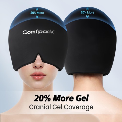 Migraine Ice Cap, Full Head Cold Compress Flexible Headache Ice Hat for Hango... - Picture 3 of 8