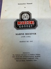 MARCONI GANNET MARINE RECEIVER TYPE 1159A INSTRUCTION MANUAL