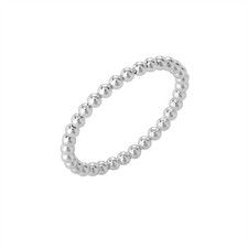 Silverly Sterling Silver Ring 925 Ball Bead Stacking Beaded Simple Thin Band