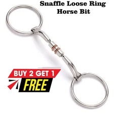 Euro Horse Loose Ring Bit Barrel Copper Roller Mouth Western Horse Bit All Sizes