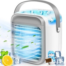 Portable Air Cooler Fan USB Mini AC 300ml Quiet LED 3 Speed Evaporative