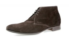 PRADA Suede Leather Desert Boots Booties Shoes - Brown - NEW -  US 12 EU 45
