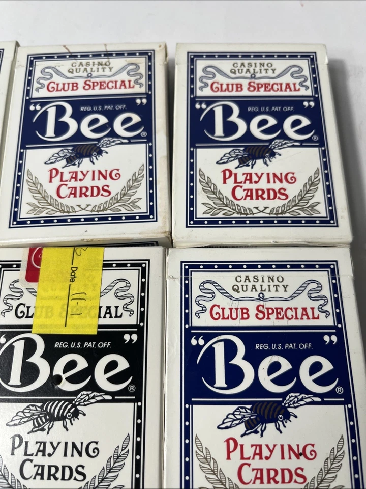 Lote de 6 barajas traseras de diamantes negros y azules Bee Club especiales Bee Club Foto 3 de 4