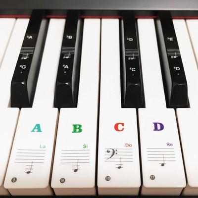 Colorful Removable Piano Keyboard Stickers for Easy Learning - 88/61/54/49 Keys