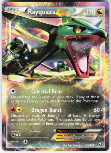 Pokemon Rayquaza EX 85/124 Holo EX Rare Dragons Exalted Pokemon Near Mint