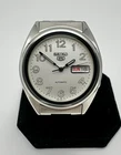 Vtg. SEIKO 5 Automatic Day/Date White Dial 37mm Watch, Ref 7S26-3180; Free Ship!