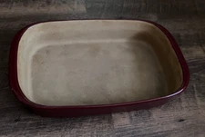 PAMPERED CHEF- FAMILY HERITAGE STONEWARE- RECTANGULAR BAKER- CRANBERRY