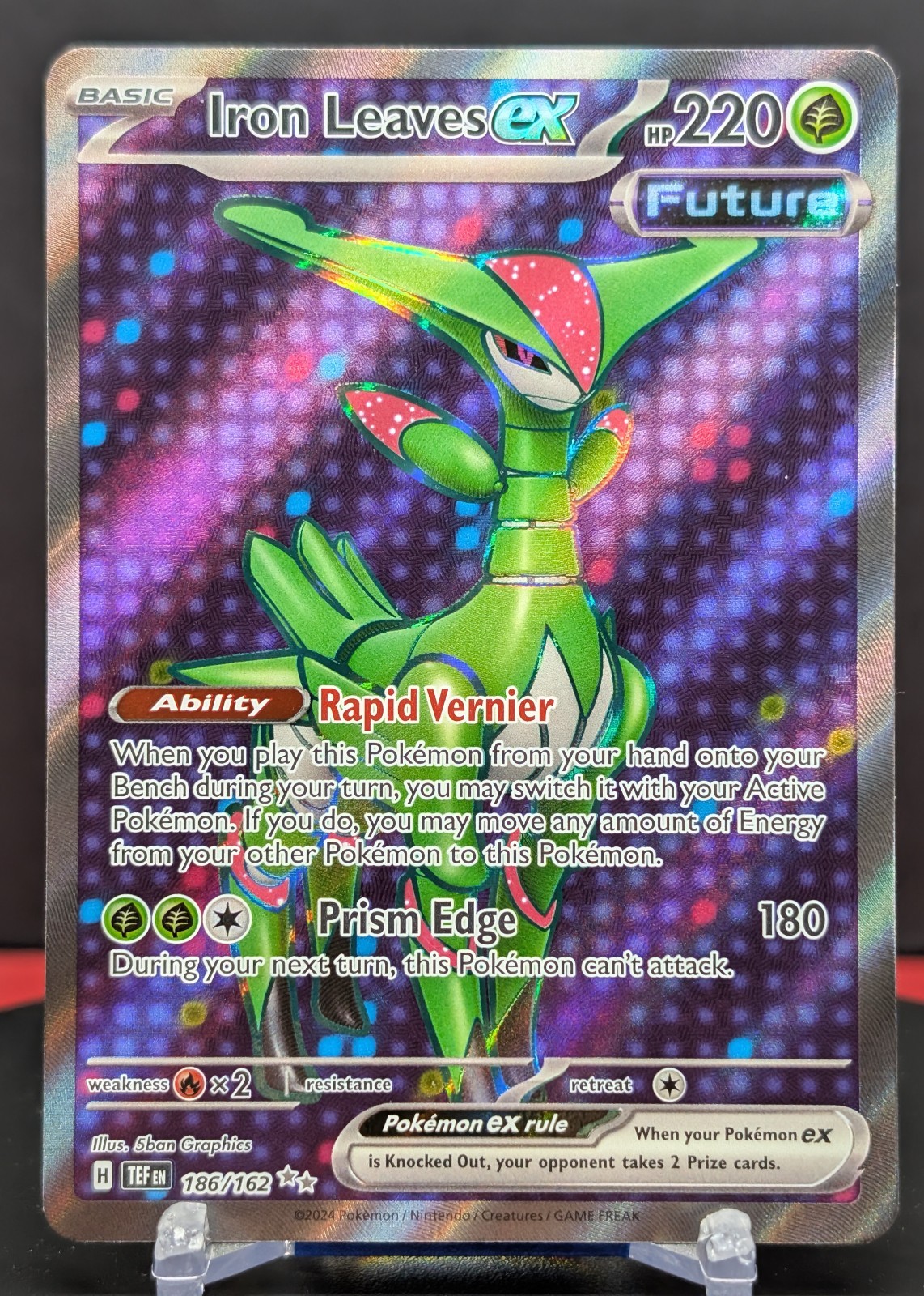 Pokemon Iron Leaves ex #186/162 English Temporal Forces Ultra Rare Full Art