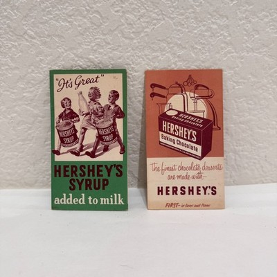 2 Vintage Hershey Recipe Booklets Syrup Baking Chocolate 1940s Ads